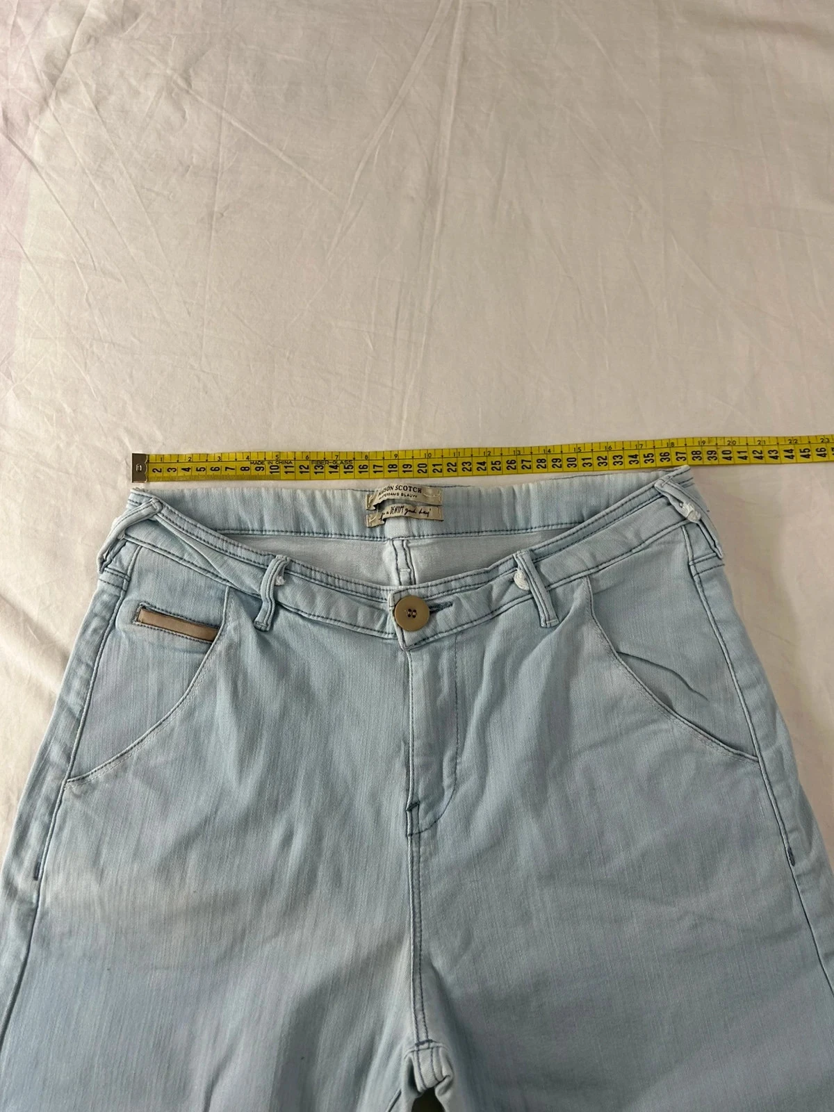 Jeans skinny azuis claros turquesa maison scotch amsterdams blauw w30 l32 – photo 7